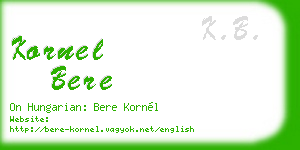 kornel bere business card